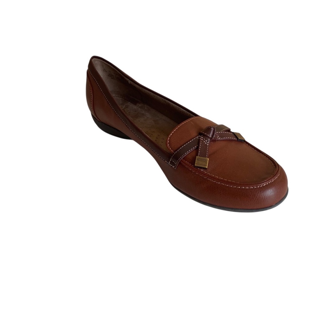 Natural Soul by Naturalizer Gracee Brown Leather Loafers Women 11 Comfort Flats